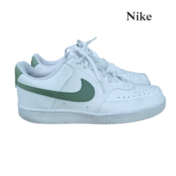 Nike Court Vision Leather Athletic Tennis Shoe Casual Sneaker White Green Men 10 - Picture 2 of 15